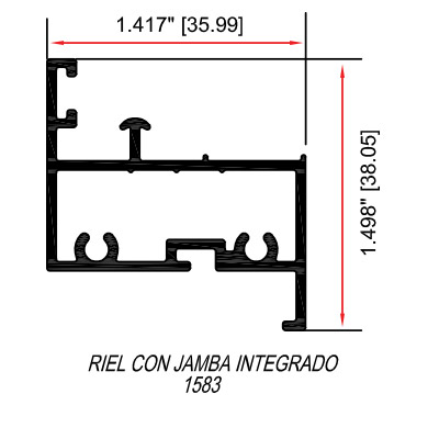 Riel con jamba integrado 1583