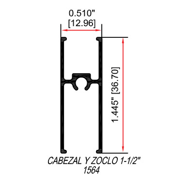 Cabezal y zoclo 1-1/2'' 1564